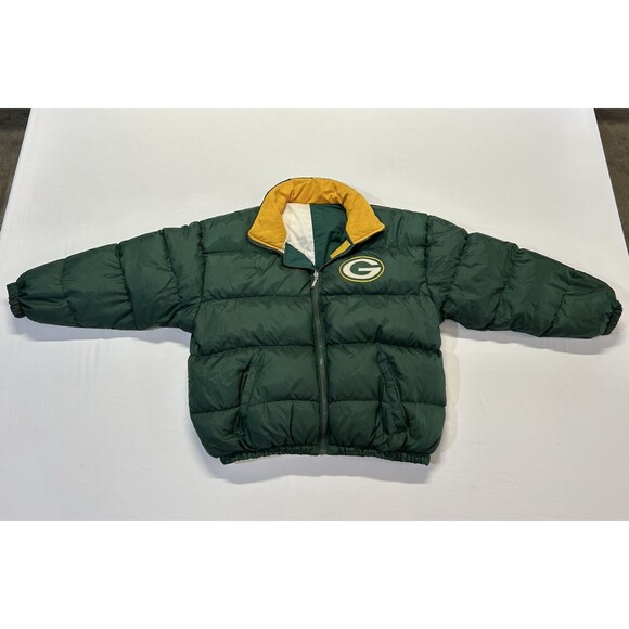 Green Bay Packers NFL Reversible Starter Down Filled Puffer Jacket SZ Large P2 - Picture 1 of 12